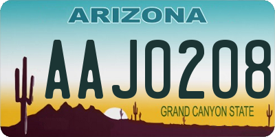 AZ license plate AAJ0208