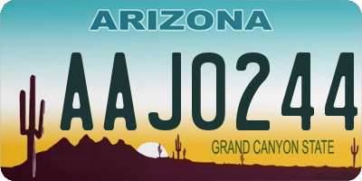 AZ license plate AAJ0244