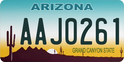 AZ license plate AAJ0261