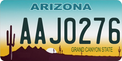 AZ license plate AAJ0276