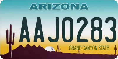 AZ license plate AAJ0283