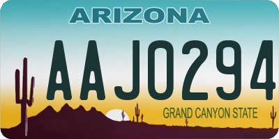 AZ license plate AAJ0294