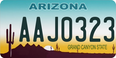AZ license plate AAJ0323