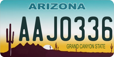 AZ license plate AAJ0336