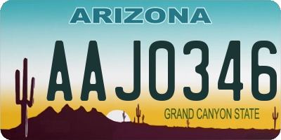 AZ license plate AAJ0346