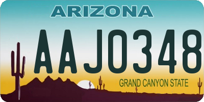 AZ license plate AAJ0348
