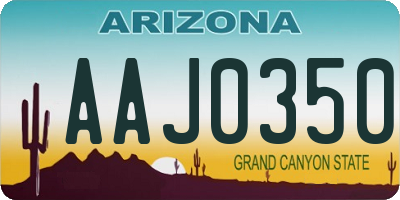 AZ license plate AAJ0350