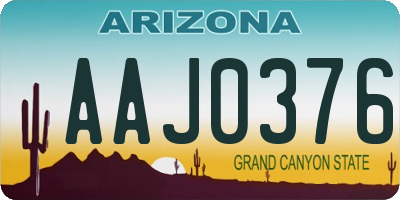 AZ license plate AAJ0376