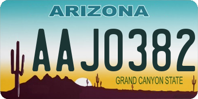 AZ license plate AAJ0382