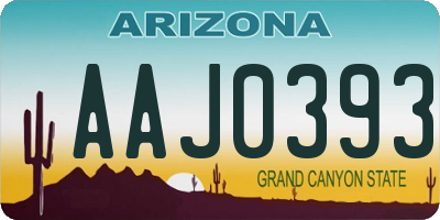 AZ license plate AAJ0393
