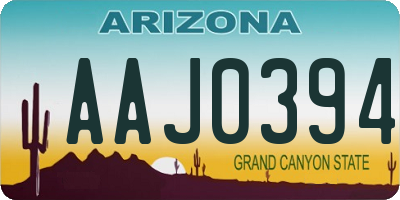 AZ license plate AAJ0394
