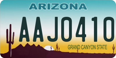 AZ license plate AAJ0410