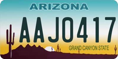 AZ license plate AAJ0417