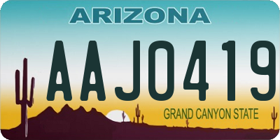 AZ license plate AAJ0419