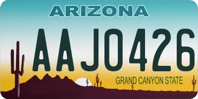 AZ license plate AAJ0426