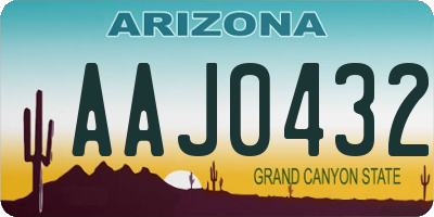 AZ license plate AAJ0432