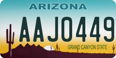 AZ license plate AAJ0449