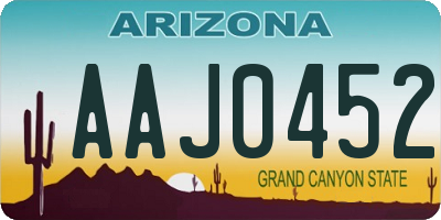AZ license plate AAJ0452