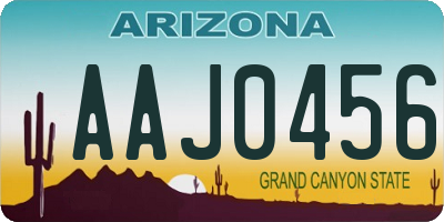 AZ license plate AAJ0456