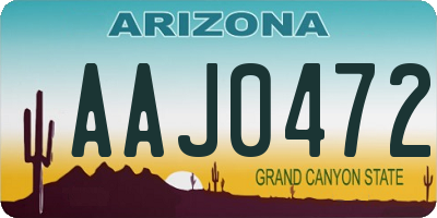 AZ license plate AAJ0472