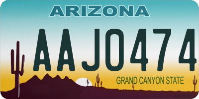AZ license plate AAJ0474