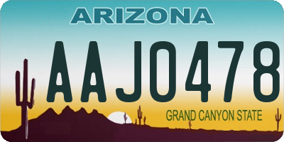 AZ license plate AAJ0478