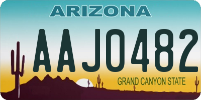 AZ license plate AAJ0482