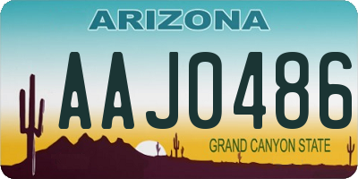 AZ license plate AAJ0486