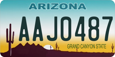 AZ license plate AAJ0487