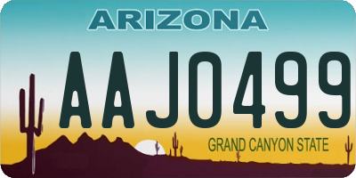 AZ license plate AAJ0499