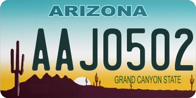 AZ license plate AAJ0502