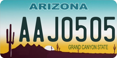 AZ license plate AAJ0505