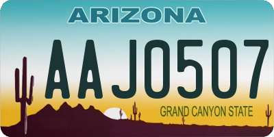 AZ license plate AAJ0507