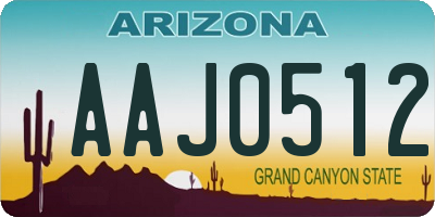 AZ license plate AAJ0512