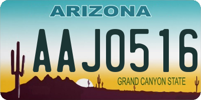 AZ license plate AAJ0516