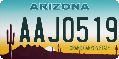 AZ license plate AAJ0519