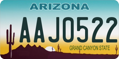 AZ license plate AAJ0522