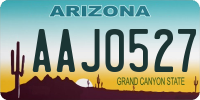 AZ license plate AAJ0527
