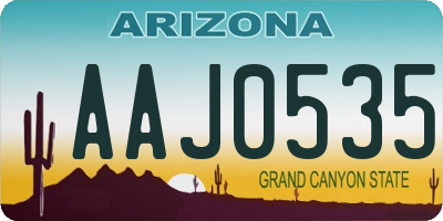 AZ license plate AAJ0535