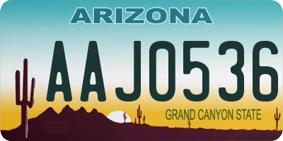 AZ license plate AAJ0536