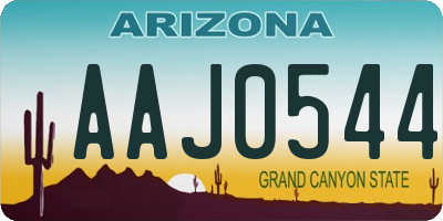 AZ license plate AAJ0544