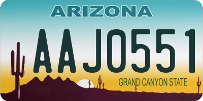AZ license plate AAJ0551