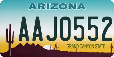 AZ license plate AAJ0552
