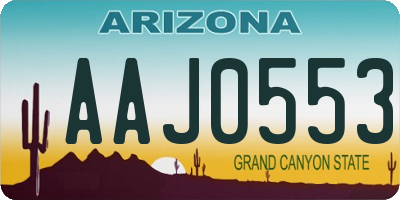 AZ license plate AAJ0553