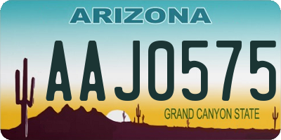 AZ license plate AAJ0575