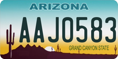 AZ license plate AAJ0583