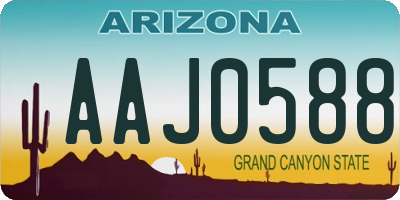 AZ license plate AAJ0588