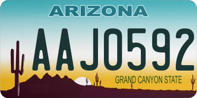 AZ license plate AAJ0592