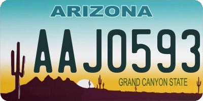 AZ license plate AAJ0593