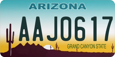 AZ license plate AAJ0617